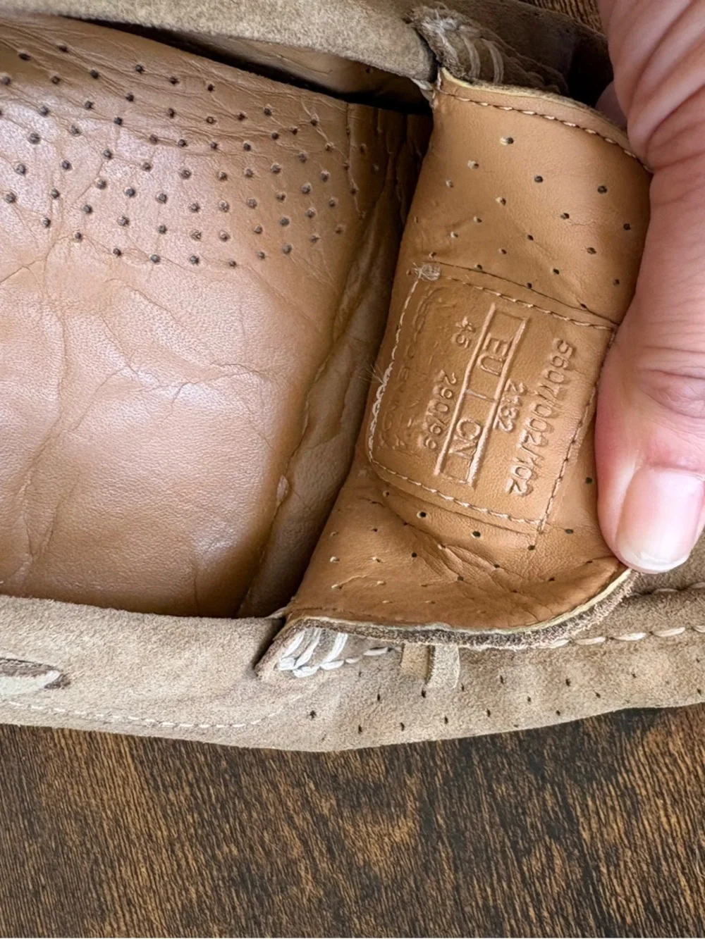 Zara Men’s Perforated Suede Tassel Loafers in Taupe - Picture 5 of 7